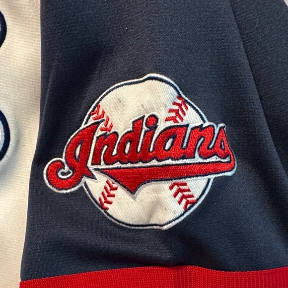 Indians Men's Baseball Jersey - Navy and White - Picture 3 of 4